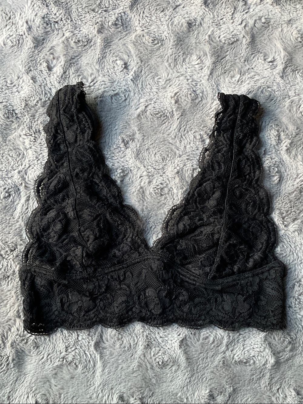 Black Lace Crop Bralette Top